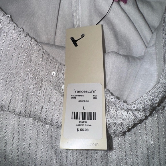 White sequins dress. Francesca’s, never worn. - Picture 4 of 4